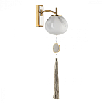 Бра с шарообразным плафоном из белого стекла с подвеской из камня Agatelle варинант исполнения - 1 | Loft Concept в Кирове