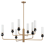 Люстра на штанге с 8-ю цилиндрическими матовыми плафонами и шарами из камня Orb Essence варинант исполнения - 4 | Loft Concept в Кирове