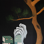 Обои ручная роспись The Art of Learning and Steps for the Flowers by Teo Yang Original colourway on Pitch dyed silk варинант исполнения - 2 | Loft Concept в Кирове