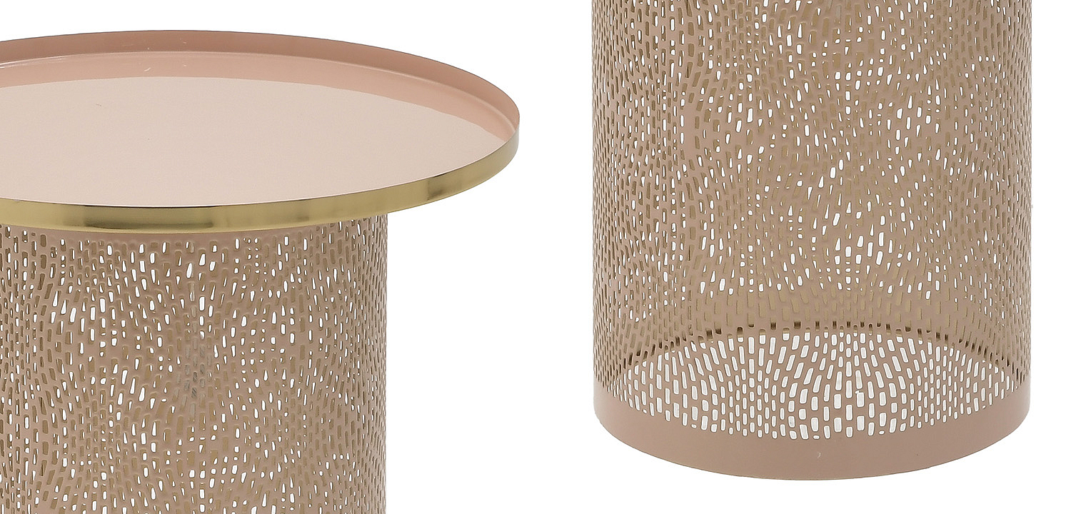 Круглый металлический приставной стол Azure Pink Pastel Metal Table Круглый металлический приставной стол Azure Pink Pastel Metal Table - Loft-Concept в Кирове