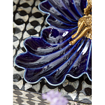 Менажница темно-синяя фарфоровая с бронзовой фигуркой ангела Eden Garden варинант исполнения - 4 | Loft Concept в Кирове