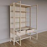 Витрина Primo со стеклянными фасадами и буфетом шпон Светлый дуб варинант исполнения - 4 | Loft Concept в Кирове