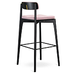 Барный стул из массива ясеня с обивкой из рогожки Elegant Ash Shape варинант исполнения - 3 | Loft Concept в Кирове