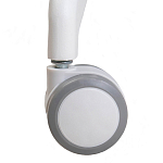 Стул с мягкой синей обивкой из велюра и подъемно-поворотным механизмом на белых колесиках Harper Blue and White варинант исполнения - 7 | Loft Concept в Кирове