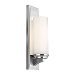 Бра для ванных комнат с белым цилиндрическим плафоном на прямоугольном основании цвета хром Feiss варинант исполнения - 1 | Loft Concept в Кирове