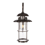 Уличный настенный светильник с цилиндрическим плафоном и изогнутым кованым каркасом Elysian Lanterns варинант исполнения - 2 | Loft Concept в Кирове