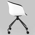 Офисное кресло из пластика с мягким сиденьем Eggshell Black варинант исполнения - 3 | Loft Concept в Кирове