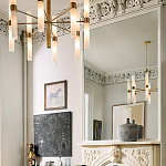 Люстра золотая с 16-ю тонкими цилиндрическими плафонами Shoulders варинант исполнения - 2 | Loft Concept в Кирове