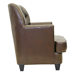 Кресло кожаное c мягкими подлокотниками на 4-х деревянных ножках из массива березы Joseph Armchair brown варинант исполнения - 1 | Loft Concept в Кирове