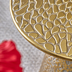 Журнальный столик с конусообразной основой и текстурной поверхностью золотого цвет Ethnic Metal варинант исполнения - 2 | Loft Concept в Кирове