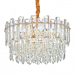 Круглая люстра с хрустальными подвесками на золотистом каркасе Gorgeous Crystal Light варинант исполнения - 4 | Loft Concept в Кирове