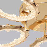 Потолочная люстра с 5-ю светодиодными лампами с золотистым каркасом Ring of Fire варинант исполнения - 3 | Loft Concept в Кирове