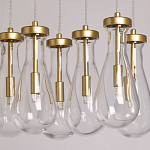 Люстра с 9-ю прозрачными стеклянными плафонами в форме капли Lucid Rain  варинант исполнения - 4 | Loft Concept в Кирове