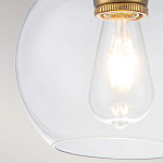 Подвесной светильник латунного цвета с прозрачным стеклянным плафоном Feiss варинант исполнения - 8 | Loft Concept в Кирове