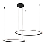 Люстра подвесная светодиодая с двумя черными кольцами Ring Horizontal варинант исполнения - 2 | Loft Concept в Кирове
