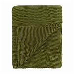 Плед из хлопка жемчужной вязки оливкового цвета Waffle Comfort варинант исполнения - 1 | Loft Concept в Кирове