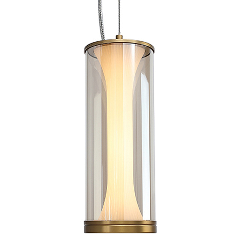 Подвесной светильник со стеклянным плафоном Trina Flask Hanging Lamp Белый Прозрачное Стекло Бронза Подвесной светильник со стеклянным плафоном Trina Flask Hanging Lamp Белый Прозрачное Стекло Бронза в Кирове | Loft Concept