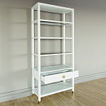 Стеллаж Elsa Dreams White со стеклянными полками и ящиком варинант исполнения - 3 | Loft Concept в Кирове