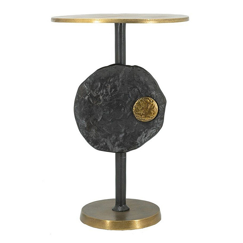 Столик приставной с абстрактным основанием и акцентом в виде золотистого диска Heavenly Space  в Кирове | Loft Concept 