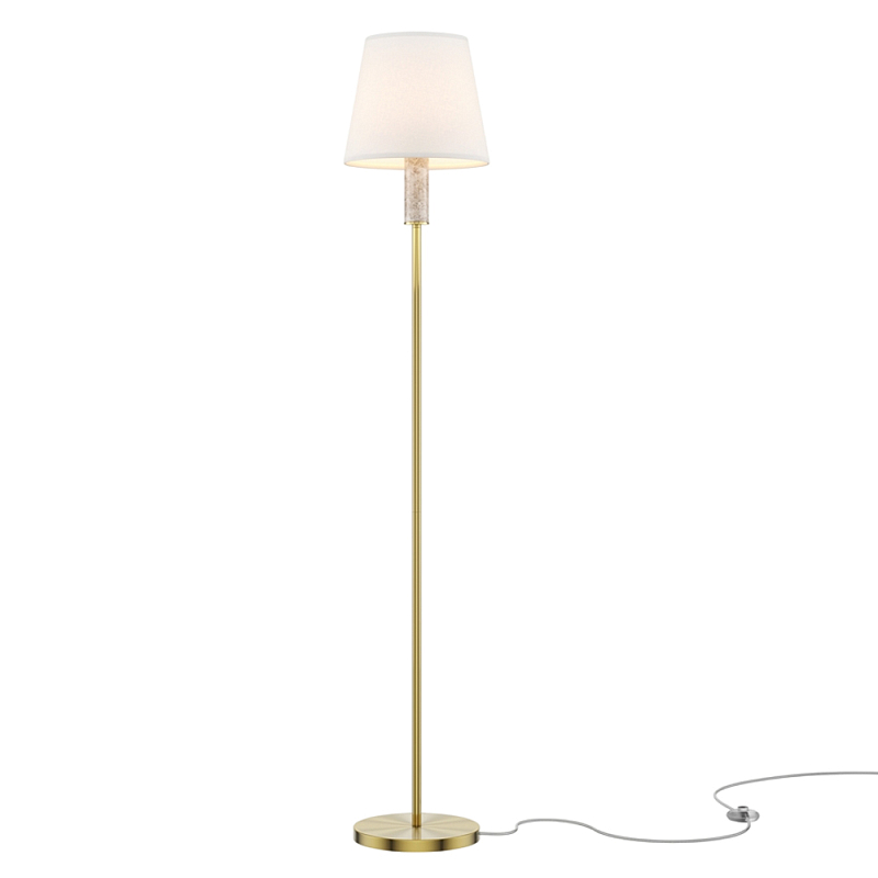 Напольный светильник Lira E27 Латунь Белый Серый в Кирове | Loft Concept 