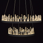 Люстра с двумя кольцами черного цвета с хрустальными элементами QUARTZ CRYSTAL варинант исполнения - 5 | Loft Concept в Кирове