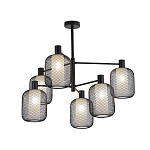 Люстра потолочная с абажурами из металлической сетки Loft Grid Pendant Gold варинант исполнения - 4 | Loft Concept в Кирове