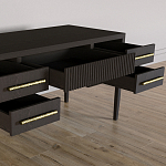 Большой Рабочий стол Primo с 5 выдвижными ящиками Темный орех варинант исполнения - 5 | Loft Concept в Кирове