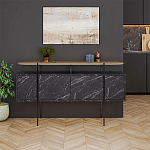 Комод с цветом фасада черный мрамор с деревянной столешницей на металлических ножках HANLEY CONSOLE HITIT BENDIR варинант исполнения - 1 | Loft Concept в Кирове