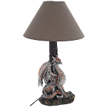 Настольная лампа с абажуром Дракон Silver Red Dragon Коричневый абажур варинант исполнения - 1 | Loft Concept в Кирове