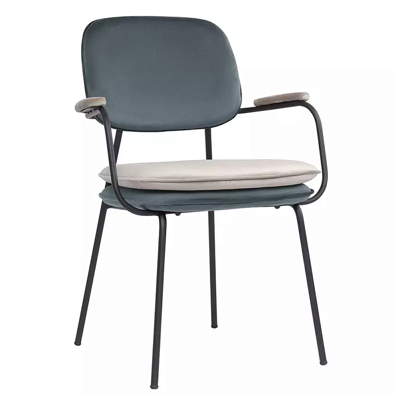 Стул с подлокотниками и мягкой обивкой из велюра Soft Velor Chair Мульти Бежевый Стул с подлокотниками и мягкой обивкой из велюра Soft Velor Chair Мульти Бежевый в Кирове | Loft Concept