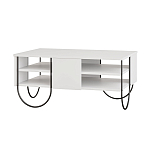 Стол журнальный прямоугольной формы с 2-мя полками белого цвета NORFOLK WHITE варинант исполнения - 1 | Loft Concept в Кирове