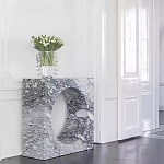 Дизайнерский журнальный стол квадратной формы с круглой нишей Guxawar варинант исполнения - 2 | Loft Concept в Кирове