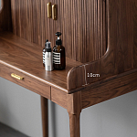 Туалетный стол деревянный с ящиком и зеркалом Moon Walnut Furniture варинант исполнения - 4 | Loft Concept в Кирове