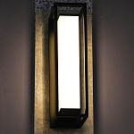 Уличный настенный светильник прямоугольный с чёрной рамкой Geometric Glow варинант исполнения - 2 | Loft Concept в Кирове