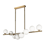 Люстра на штанге с 8-ю белыми шарообразными плафонами Bubble Chandelier варинант исполнения - 2 | Loft Concept в Кирове
