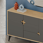 Комод цвета древесины с 3-мя дверцами и выдвижным ящиком темно-серого цвета SPARK CONSOLE OAK ANTHRACITE варинант исполнения - 3 | Loft Concept в Кирове