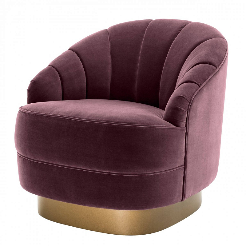 Кресло Eichholtz Chair Hadley Purple Сливовый матовое золото Кресло Eichholtz Chair Hadley Purple Сливовый матовое золото в Кирове | Loft Concept