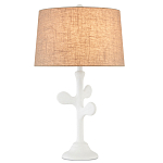 Настольная лампа с белым каркасом и тканевым абажуром Natural Stems варинант исполнения - 1 | Loft Concept в Кирове