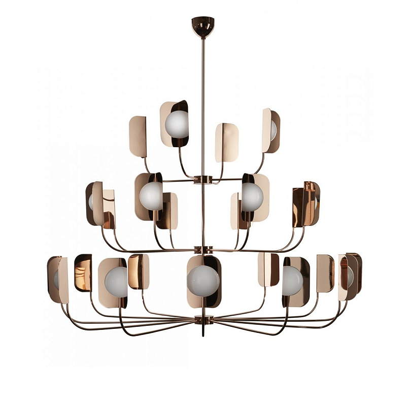 Люстра MM Lampadari Chandelier LEAF Медь Белый Люстра MM Lampadari Chandelier LEAF Медь Белый в Кирове | Loft Concept