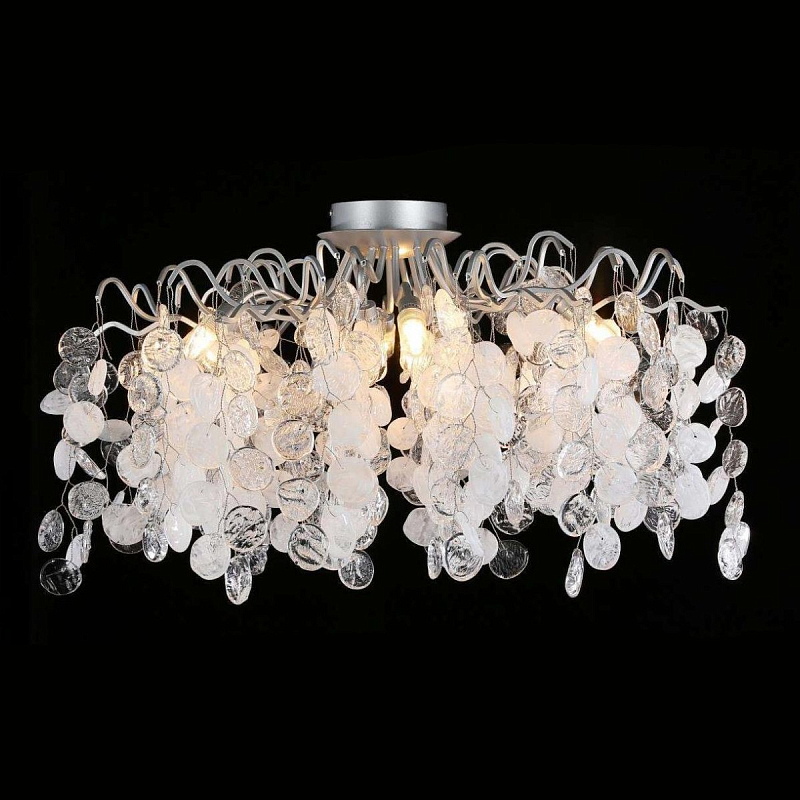 Потолочный светильник FAIRYTREE Chandelier 8 Белый Серебряный Прозрачное Стекло Потолочный светильник FAIRYTREE Chandelier 8 Белый Серебряный Прозрачное Стекло в Кирове | Loft Concept