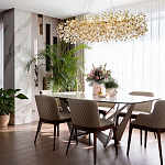 Линейная люстра с хрустальными подвесками Fairytree Gold Crystal Linear Chandelier 14 варинант исполнения - 2 | Loft Concept в Кирове