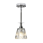 Подвесной светильник хромированного цвета с граненым прозрачным стеклянным плафоном Elstead Lighting варинант исполнения - 2 | Loft Concept в Кирове