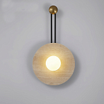 Бра круглое с каменным основанием и плафоном из стекла в форме шара Shaw Marble Lighting варинант исполнения - 4 | Loft Concept в Кирове