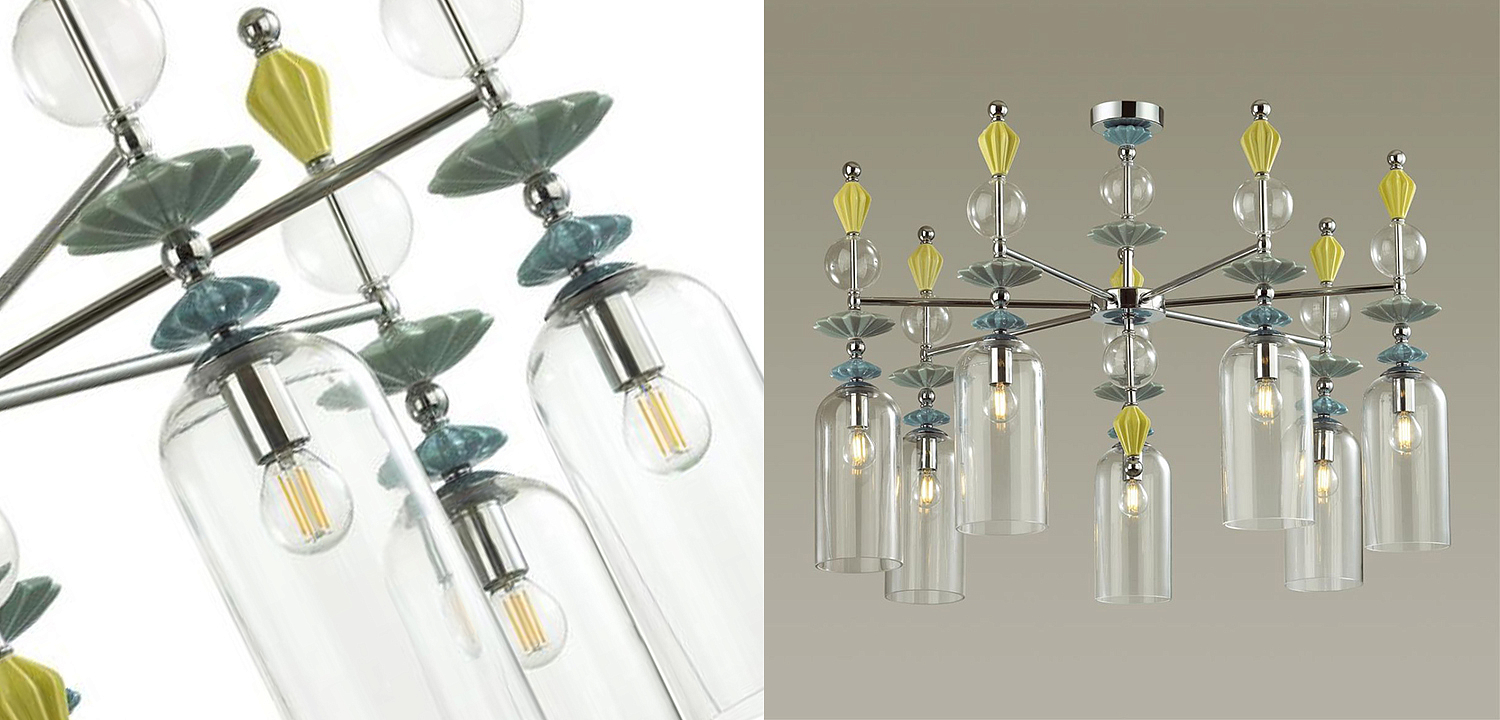 Люстра Iris Glass Chandelier candy 7 chrome Люстра Iris Glass Chandelier candy 7 chrome - Loft-Concept в Кирове