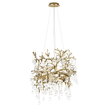 Подвесная люстра в виде ветвей деревьев золотого цвета с прозрачными подвесками-каплями 8 и 14 ламп Droplet Chandelier варинант исполнения - 2 | Loft Concept в Кирове