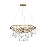 Люстра подвесная золотого цвета с металлическим сетчатым основанием и стеклянными каплевидными подвесками Hinkley варинант исполнения - 2 | Loft Concept в Кирове