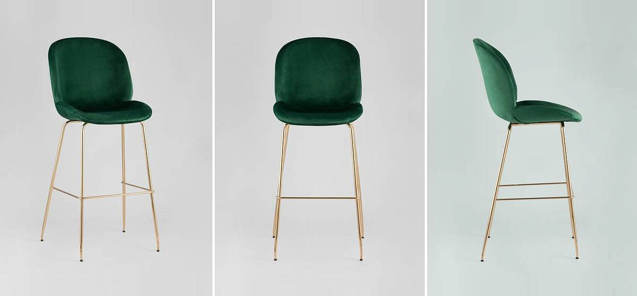 Барный Стул Зеленый Велюр Vendramin Chair Барный Стул Зеленый Велюр Vendramin Chair - Loft-Concept в Кирове