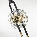 Подвесной светильник черного цвета с прозрачным стеклянным плафоном и золотистой центральной вставкой Virelia  варинант исполнения - 6 | Loft Concept в Кирове