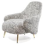 Кресло мягкое с принтом на золотистых ножках Onlooker варинант исполнения - 5 | Loft Concept в Кирове
