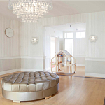 Люстра подвесная круглая с молочными стеклянными подвесками в форме капель Droplet Chandelier варинант исполнения - 4 | Loft Concept в Кирове